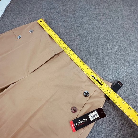 Rafaella Woman Cropped Pants Modern Fit British Khaki Tan Stretch Plus 20W New - Picture 10 of 13